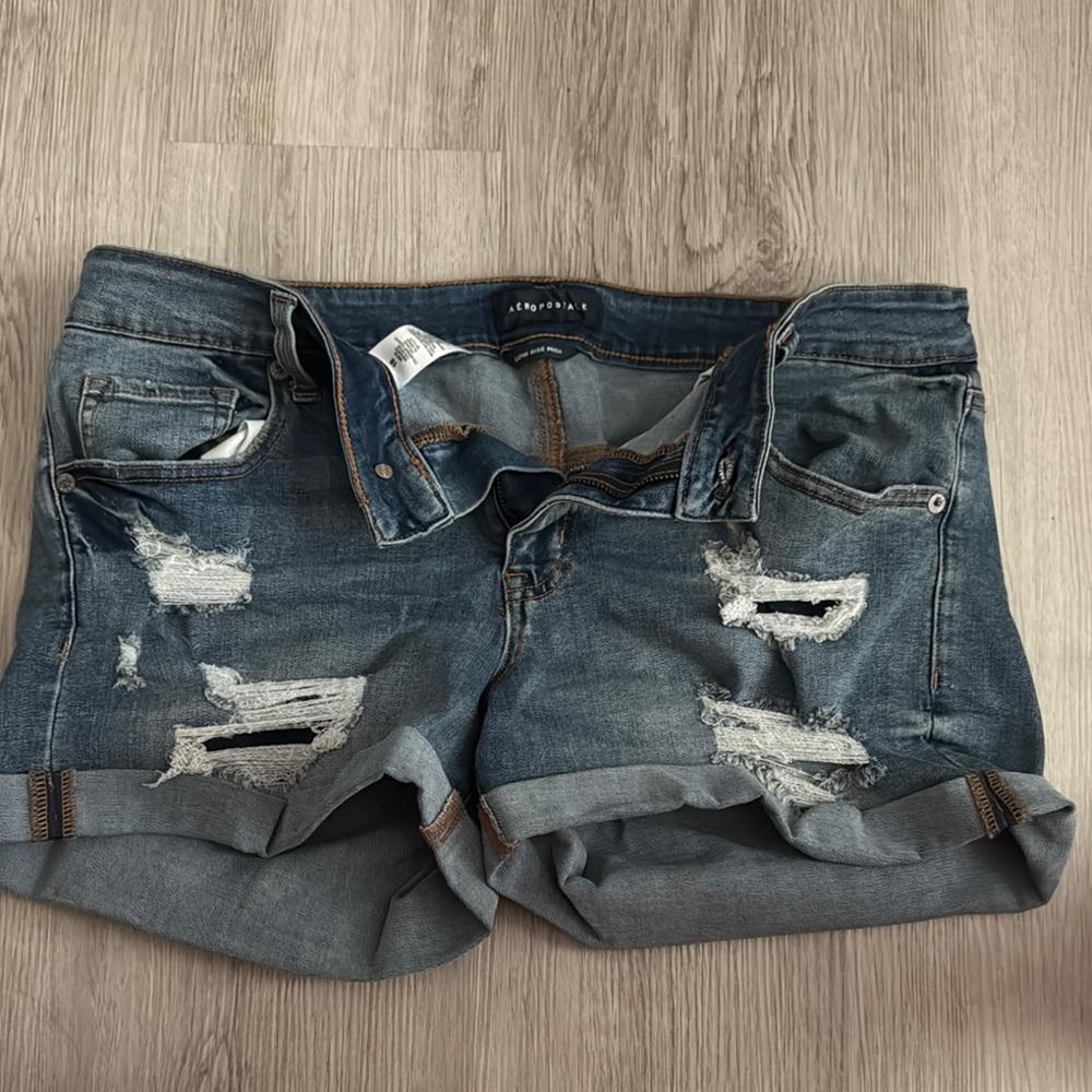 Aeropostale Blue Jean Shorts Distressed Cut-Off Style